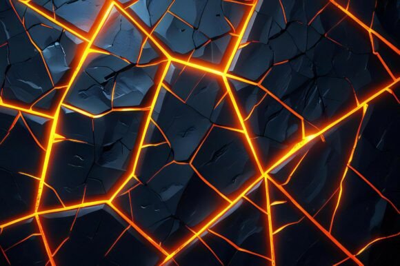 A Black Rock with Glowing Lines: A Versatile Creative Background