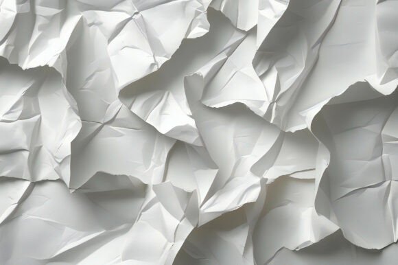 A Close Up of a Crumpled White Paper Texture