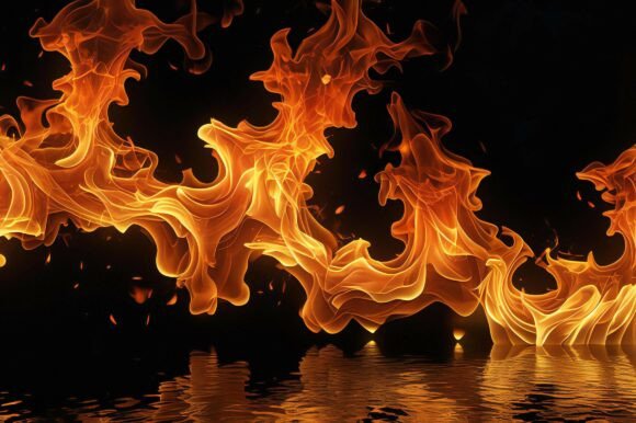 A Fire on the Water: A Versatile and Stunning Background for Creative Projects