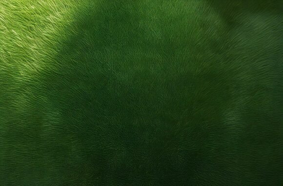 A Green Carpet with a Light Shining on I