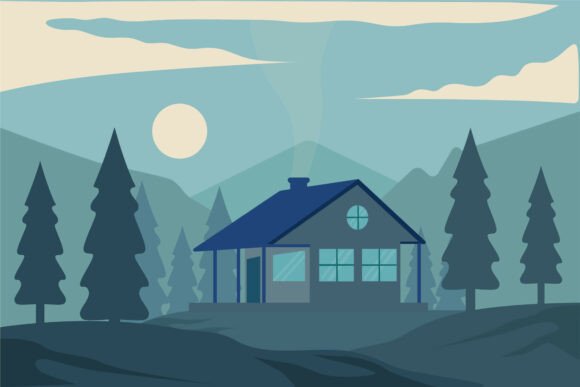 Cabin or Cottage at Nature Forest Vector: A Versatile Design for Creative Projects