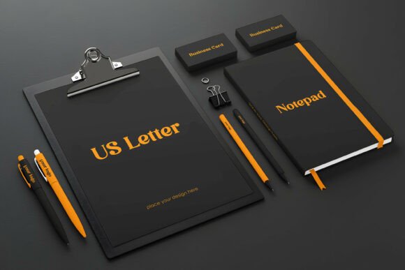 Dark Stationery Mockup: Elevate Your Brand
