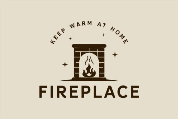 Fireplace or Chimney Logo Vector Vintage: A Timeless Design for Winter Celebrations