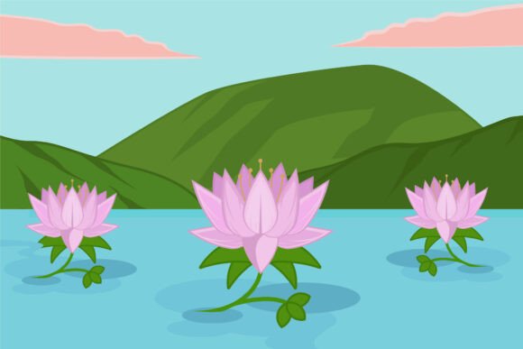 Pink Lotus Flower at Nature Landscaped: A Strategic Design for Creative and Business Applications